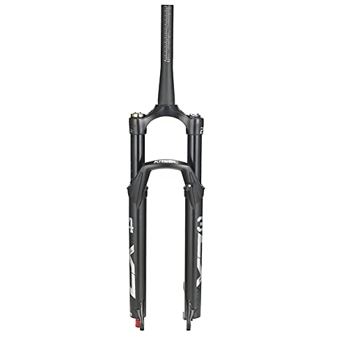 Tenedores de bicicleta de montaña : XYSQ 26 / 27, 5 / 29 Pulgadas MTB Horquilla Aire Viaje 120mm Freno De Disco Accesorios Ciclismo Control De Hombro Ajuste De Amortiguación (Color : Cone Tube, Size : 27.5inch)