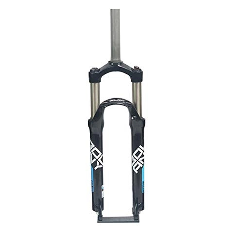 Tenedores de bicicleta de montaña : YSHUAI Horquilla suspensión Fat Bike MTB Horquilla Suspensión para Bicicleta 26 27.5 29 Pulgadas Horquilla Bicicleta Derecho 1-1 / 8" Freno Disco QR Rueda Control Manual, Black Blue, 26 Inch