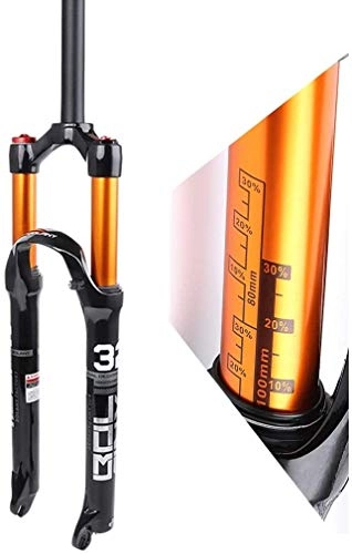 Tenedores de bicicleta de montaña : YSHUAI MTB Air Horquilla de suspensión 26 / 27.5 / 29 pulgadas aleación de magnesio bicicleta freno de disco de viaje 120 mm QR 9 mm, tubo de cono A, 66 cm, color Arecto., tamaño 66 cm