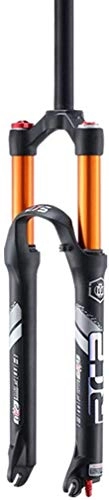 Tenedores de bicicleta de montaña : YSHUAI - Suspensin para bicicleta de montaña, 26", absorcin de impactos, 1-1 / 8" y 27, 5", unisex, ajuste de amortiguacin, recorrido del muelle de 120 mm, color dorado, tamao 27.5 inch