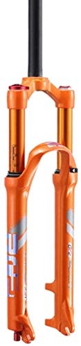 Tenedores de bicicleta de montaña : YSHUAI - Suspensión para bicicleta de montaña, 26", absorción de impactos, 1-1 / 8" y 27, 5", unisex, ajuste de amortiguación, recorrido del muelle de 120 mm, color naranja, tamaño 26 inch