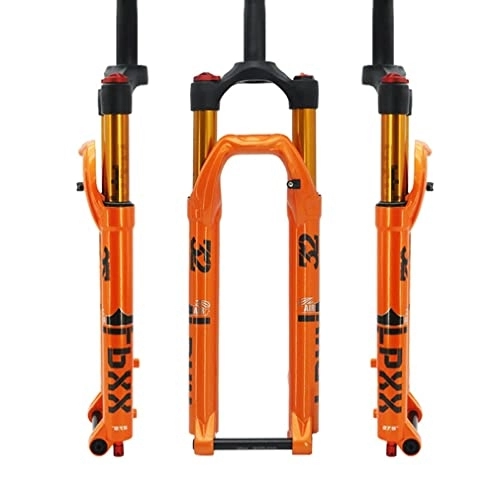 Tenedores de bicicleta de montaña : YUISLE Downhill MTB Air Fork 26 27.5 29 Pulgadas Mountain Bike Suspension Fork DH Travel 120mm 28.6mm Straight Front Fork Rebound Ajustable Thru Axle 15x100mm (Color : Orange, Size : 26inch)