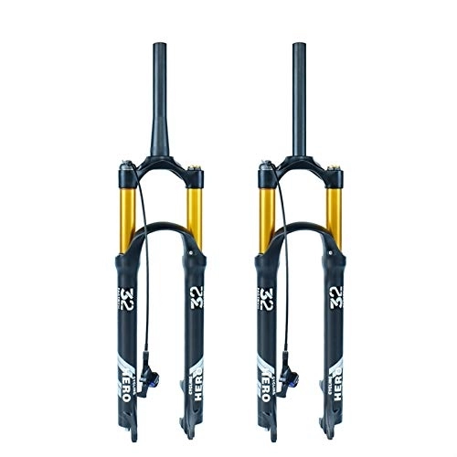 Tenedores de bicicleta de montaña : Z-LIANG Tenedor de Aire de la Bicicleta de montaña 100-120mm Trazo de la Bicicleta Tapón de suspensión 26 27.5 29 Pulgadas de aleación de magnesio (Color : Light Green)
