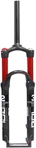Tenedores de bicicleta de montaña : ZECHAO MTB Bike Suspension Fork 26 27.5 29in, Mountain Bicycle Air Magnesio Aleación de aleación Bloqueo de Hombro Viaje de liberación rápida 100mm 1-1 / 8 "1650g Horquilla Suspensión (Color : Red,