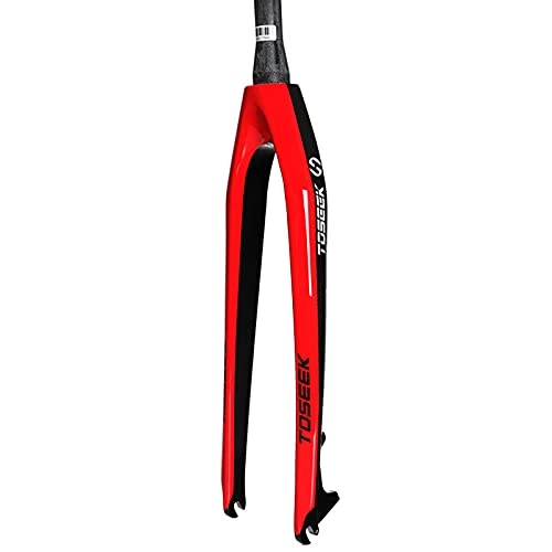 Tenedores de bicicleta de montaña : ZHENHZ MTB Horquilla, 26 / 27.5 / 29 Pulgadas Horquilla Rígida de Bicicleta MTB de Fibra de Carbono Completa, Horquilla de Bicicleta Superligera, Freno de Disco, 9MM Liberación Rápida, Rojo, 29