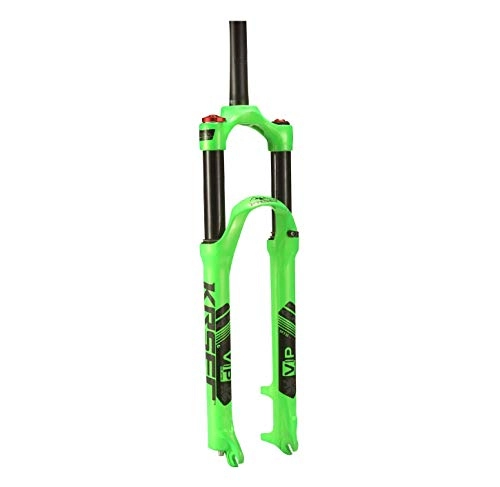 Tenedores de bicicleta de montaña : ZHTY Horquilla de suspensión de Bicicleta 26 27, 5 29 en Horquilla Delantera de Bicicleta de montaña Doble cámara de Aire Control de Hombro Freno de Disco 1-1 / 8