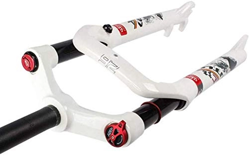 Tenedores de bicicleta de montaña : ZHTY Horquilla de suspensión para Bicicleta de Playa para Nieve 26"1-1 / 8" Bloqueo Manual Freno de Disco Horquilla de Aire Ancho 135mm Horquilla para suspensión