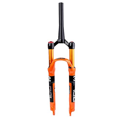 Tenedores de bicicleta de montaña : ZTGL Horquilla de Suspensión Bicicleta Mountain Biycle Horquilla Aleación de Magnesio, Unisex Adulto, Naranja, Tapered Tube Manual, 29
