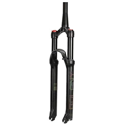 Tenedores de bicicleta de montaña : zyy Montaña Suspensión para Bicicleta 26, Tubo Cónico Aleación De Aluminio Tortuga Regulación del Conejo MTB Viajar 100mm Negro 9.12 (Color : A, Size : 29inch)