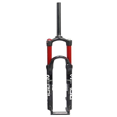Tenedores de bicicleta de montaña : zyy MTB Horquilla de Suspensión 27.5"1-1 / 8" Aleación de Aluminio 28, 6 Mm Tubo Recto Ciclismo de Montaña Freno de Disco Control de Hombro Recorrido 100mm 9.17 (Color : Red, Size : 26inch)