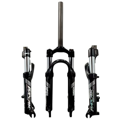 Mountain Bike Fork : 20 Inch MTB Mechanical Suspension Fork Travel 85mm 1-1 / 8" Straight Tube XC AM Ultralight Mountain Bike Spring Front Forks QR 100×10mm Manual Lockout (Color : Black glossy, Size : 20inch)