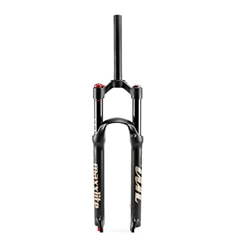 Mountain Bike Fork : 26 / 27.5 / 29 Air MTB Suspension Fork, Rebound Adjust Straight / Tapered Tube 28.6mm QR 9mm Travel 100mm Manual Lockout Mountain Bike Forks (Color : Black Straight Tube, Size : 26inch)