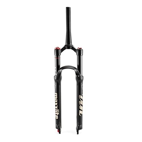 Mountain Bike Fork : 26 / 27.5 / 29 Air MTB Suspension Fork, Rebound Adjust Straight / Tapered Tube 28.6mm QR 9mm Travel 100mm Manual Lockout Mountain Bike Forks (Color : Black Tapered Tube, Size : 27.5inch)