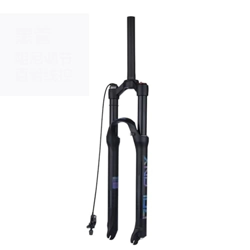 Mountain Bike Fork : 26 / 27.5 / 29 Inch Mountain Bike Air Shock Suspension Fork 1-1 / 8" Straight Steerer HL / RL Manual / Remote Lockout 120mm Travel Rebound Adjust Disc Brake Quick Release 100mm*9mm ( Color : B Black , Size : 29