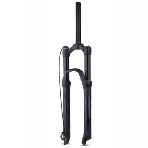 Mountain Bike Fork : 26 / 27.5 / 29 Inch Mountain Bike Air Shock Suspension Fork Rebound Adjust 1-1 / 8" Straight Steerer Manual / Remote Lockout 100mm Travel Disc Brake Quick Release 100mm*9mm ( Color : B Black , Size : 26inch