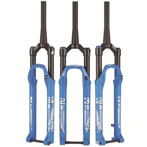 Mountain Bike Fork : 26 27.5 29 Inch Mountain Bike Air Suspension Front Forks 1-1 / 2'' Tapered MTB Bicycle Shock Absorber Components & Parts Stroke 120mm Thru Axle 100×15mm (Color : Blauw, Size : 29inch)