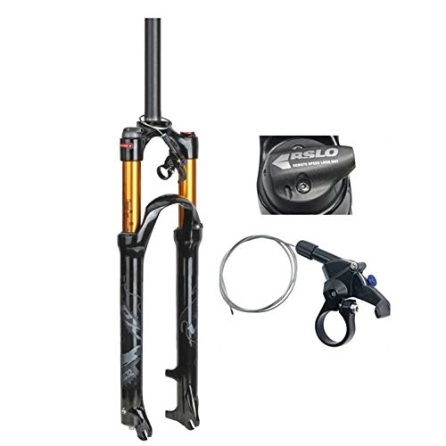 Mountain Bike Fork : 26 / 27.5 / 29in Bike Suspension Forks, Remote Lockout Mountain Bike Bicycle Shock Absorber Front Fork Air Fork (Color : Black, Size : 27.5 inch)