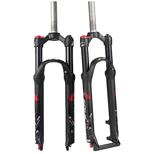 Mountain Bike Fork : 26 27.5 29Inch Mountain Bike Fork, MTB Suspension Forks, Bicycle Forks 100Mm Travel 1-1 / 8 Rebound Adjust, Durable Aluminum Alloy Front Fork Straight Tube Threadless Fit Mountain / Road Bicycle, 27.5inch