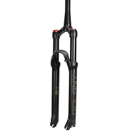 Mountain Bike Fork : 26″Air Shock AM Bicycle Suspension Fork 27.5" MTB Bike Fork 29" Manual Lockout / Remote Lockout Rebound Adjust Straight Steerer And Cone Steerer QR 9mm (Color : Cone canal-HL, Size : 26inch)
