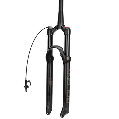 Mountain Bike Fork : 26″Air Shock AM Bicycle Suspension Fork 27.5" MTB Bike Fork 29" Manual Lockout / Remote Lockout Rebound Adjust Straight Steerer And Cone Steerer QR 9mm (Color : Cone canal-RL, Size : 26inch)