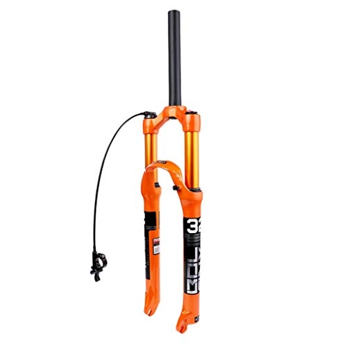 Mountain Bike Fork : 26″ Bicycle Suspension Fork 27.5" Air Shock AM MTB Bike Fork 29" Manual Lockout / Remote Lockout Straight Steerer / Cone Steerer 1-1 / 8" QR 9mm Travel 100mm (Color : Straight canal-RL, Size : 29inch)