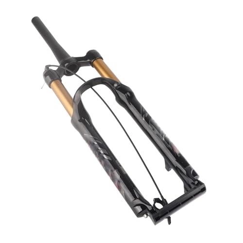 Mountain Bike Fork : 26in Mountain Bike Front Forkwith Tapered Tube and Remote Lockout, Road Bike Air Fork, Golden