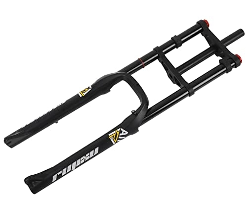 Mountain Bike Fork : 26inch Suspension Fork Travel 150mm All Mountain Bike Air Front Fork 4.0 Fat Tire Damping Adjustment QR 9 * 135mm Double Shoulder Magnesium Alloy Fork (Color : Black, Size : 26 inch) (Black 26