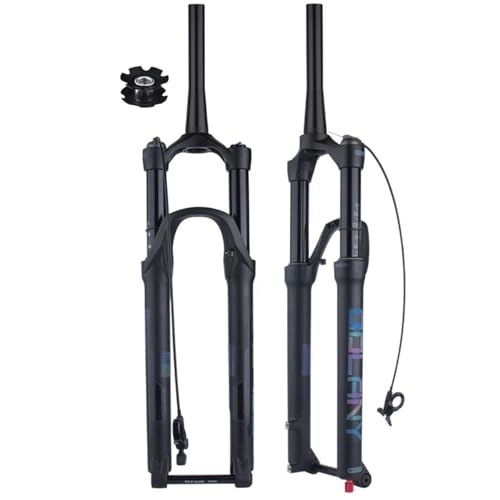 Mountain Bike Fork : 27.5 / 29 Inch Bicycle Air Suspension Fork 1-1 / 8 Tapered MTB Mountain Bike Front Forks Rebound Adjust Travel 120mm Thru Axle 15 * 100 Manual Remote XC AM (Color : Black remote, Size : 27.5inch)