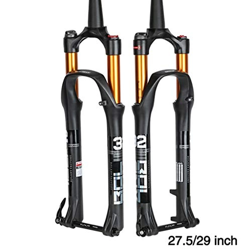 Mountain Bike Fork : 27.5 / 29 Inch Mountain Bike Air Fork MTB Suspension Fork Aluminum-Magnesium Alloy Front Axle Spinal Canal Boost 100 Barrel Axis Control Front Fork, Remote lockout-27.5inch