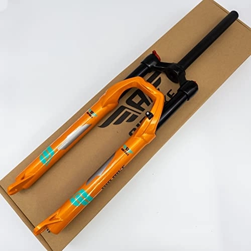 Mountain Bike Fork : 27.5 Air Fork Mountain Bike Suspension Fork 120mm Travel & Rebound 1 1 / 8 inch Steerer Disc Brake Compatible Orange