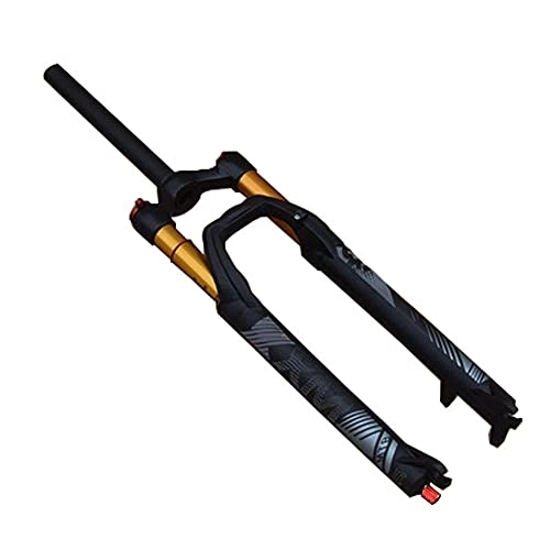 Mountain Bike Fork : aiNPCde 26 / 27.5 / 29 Air MTB Front Fork, Bike Suspension Fork with Rebound Adjust Manual Lockout Travel 120mm 1-1 / 8'' Straight Tube QR 9mm (Color : Black+gold, Size : 29inch)