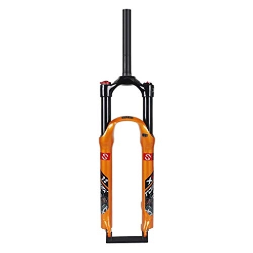 Mountain Bike Fork : aiNPCde Bike Front Fork 26" 27.5inch 29er MTB Suspension Fork, Air System Effective Shock Travel: 120mm for 160-180mm Disc (Color : Orange, Size : 27.5 inches)