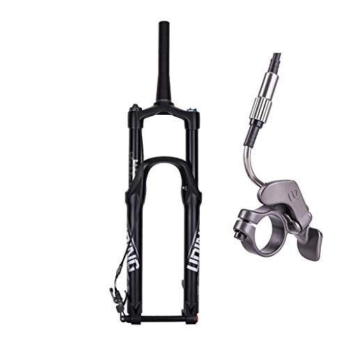 Mountain Bike Fork : aiNPCde MTB Bike Suspension Fork 26" 27.5", Magnesium Alloy Remote Lockout Air Front Forks Bicycle Accessories Travel: 140mm - Black (Size : 27.5 inch)