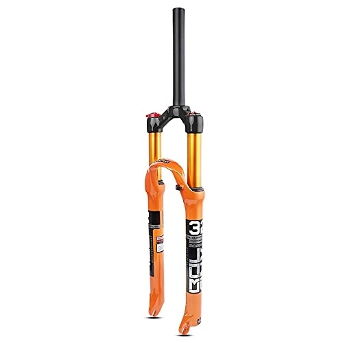 Mountain Bike Fork : Air Mountain Bike Suspension Fork, Magnesium Alloy Straight / Tapered RL / HL 28.6mm QR 9mm Travel 100mm MTB Forks, Gas Shock XC / AM Bicycle (Color : Straight Hand, Size : 27.5in)