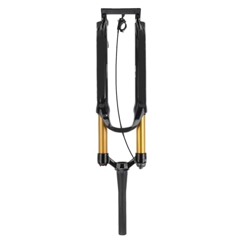 Mountain Bike Fork : Alomejor 27.5inch Mountain Bike Front Forks, Shock Absorbing, Remote Lockout, Gold Tapered Tube for Bike