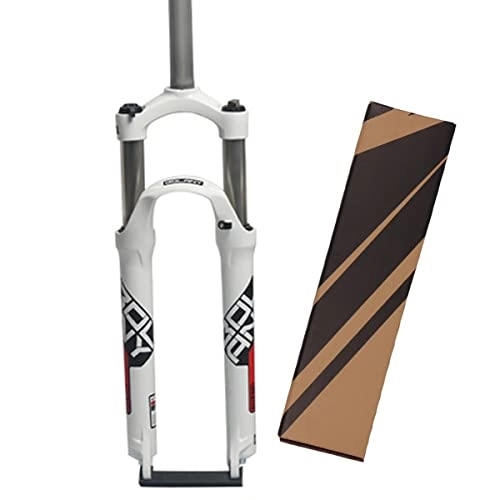 Mountain Bike Fork : Asiacreate 26 / 27 / 29 In 1-1 / 8 MTB Suspension Fork QR 9 * 100mm 90mm Travel Mechanical Fork Straight Mountain Bike Forks Crown Lockout Bicycle Front Fork (Color : White red, Size : 29in)