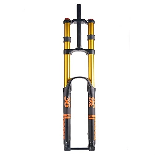 Mountain Bike Fork : Bicycle Air Fork 36 Tube Double Shoulder Front Fork 27.5 Inch Mountain Bike Downhill Front Fork 29 Inch Bicycle Front Fork Air Fork Damping 15 * 110 fit Mountain Bike (Color : Brass, Size : 27.5INCH)