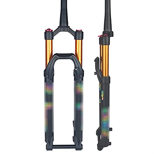 Mountain Bike Fork : Bicycle Fork Mountain Bike Bicycle Front Fork 27.5 29 Inch Barrel Axle Air Fork Suspension Front Fork Shoulder Control Lock Black Inner Tube Damping (Color : Colorful, Size : 29inch)