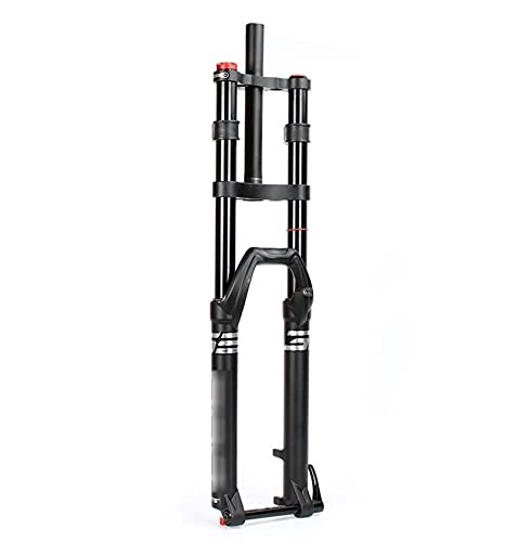 Mountain Bike Fork : Bicycle Fork MTB Suspension Fork Mountain Bike Shoulders Pneumatic Road Bike Fork Large Stroke Barrel Shaft Version Downhill Fork (Color : Black, Size : 27.5)