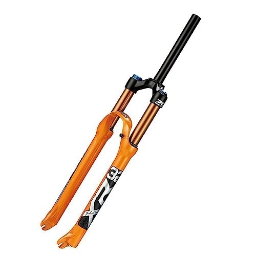 Mountain Bike Fork : Bicycle Suspension Fork 26 / 27.5 / 29" for Mountain Bike Double Shoulder Downhill Abseiling Shock Absorber Straight Tube Ultralight Bicycle Shock Absorber, Orange, 27.5inch