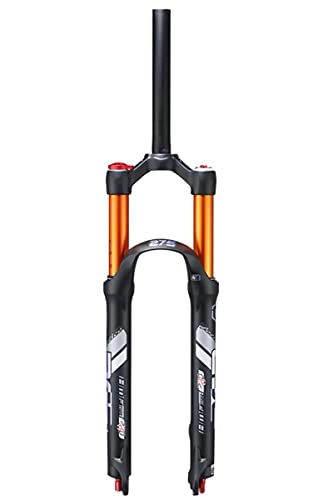 Mountain Bike Fork : Bicycle Suspension Fork 27.5" Air Shock AM MTB Bike Fork29" Remote Lockout Rebound Adjust Straight Steerer 1-1 / 8" QR 9mm 1670g (Color : Black, Size : 26inch)