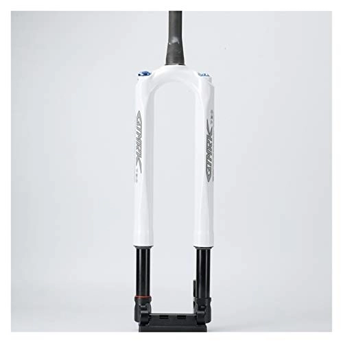 Mountain Bike Fork : Bike forks RS1 Carbon Fork MTB 100*15mm 27.5 29 inch Bicycle Fork ACS Solo Predictive Steering Suspension Oil and Gas Fork Thru Axle mtb fork ( Color : 29 Inch White )