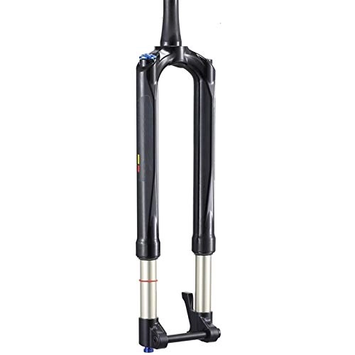 Mountain Bike Fork : Bike Front Fork Bicycle Components MTB Carbon Bicycle Fork Mountain Bike Fork 27.5 29er RS1 ACS Solo Air 100*15MM Predictive Steering Suspension Oil and Gas Fork ( Color : 27.5inch Black )