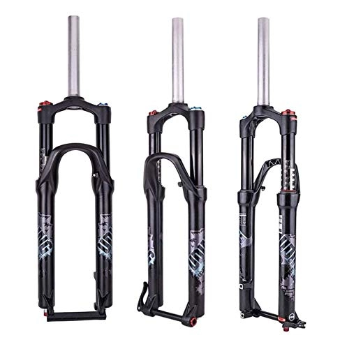 Mountain Bike Fork : BIKERISK 26 27.5 in Suspension Forks, MTB Bicycle Gas Fork Straight Tube Magnesium Alloy Damping Adjustment Disc Brake Travel 120mm Air Fork Black-27.5IN, 26