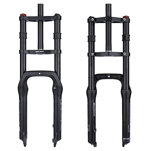 Mountain Bike Fork : BOLANY Snow Beach Bike Suspension Fork 20 inch 4.0Tire Bicycle Front Forks Travel 135mm Double Shoulder Fat MTB 1-1 / 8inch Steerer Bike Forks
