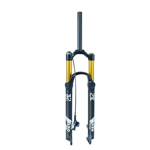 Mountain Bike Fork : BOXKAT Magnesium Alloy 26 / 27.5 / 29inch Air Front Fork, Mountain Bicycle Suspension Forks Threadless Steerer 9mm Quick Release Straight (Color : Straight Remote Lockout, Size : 26)