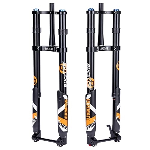 Mountain Bike Fork : BUCKLOS Fat Tire 5.0 26 inch Air Electric Mountain Bike Inverted Suspension Fork, Thru Axle 15 * 150mm 180mm Travel Rebound Adjustment Tapered Front Forks, for Snow Beach E-Bike MTB