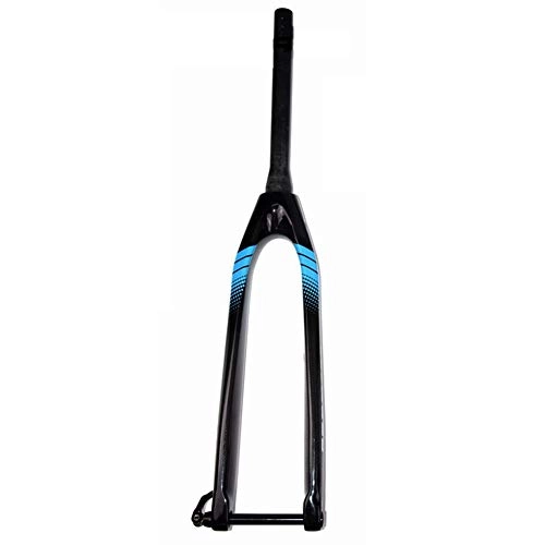 Mountain Bike Fork : CHICTI 26-inch Thru-axle MTB Front Fork, Full Carbon Fiber Disc Brake Straight Tube Hard Fork (Color : Blue, Size : 27.5inch)