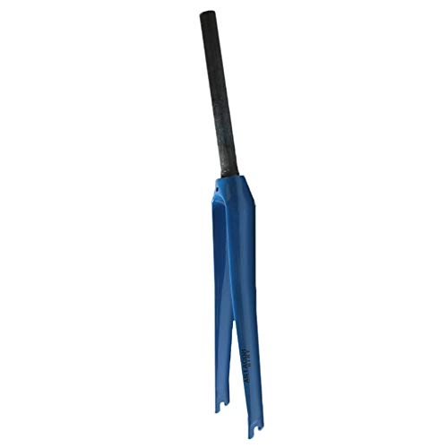 Mountain Bike Fork : CHICTI 700C*28.6mm Road Bike Front Fork, Full Carbon Fiber Hard Fork, 350g ± 5g (Color : Blue)