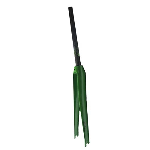 Mountain Bike Fork : CHICTI 700C*28.6mm Road Bike Front Fork, Full Carbon Fiber Hard Fork, 350g ± 5g (Color : Green)
